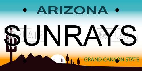 SUNRAYS Arizona License Plate