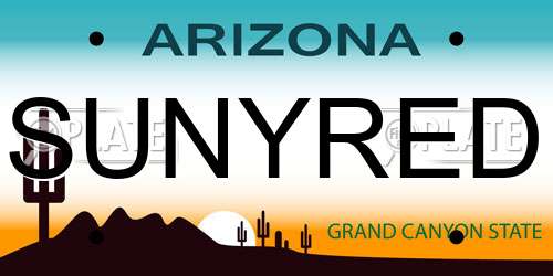 SUNYRED Arizona License Plate