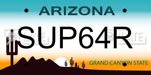 SUP64R Arizona License Plate