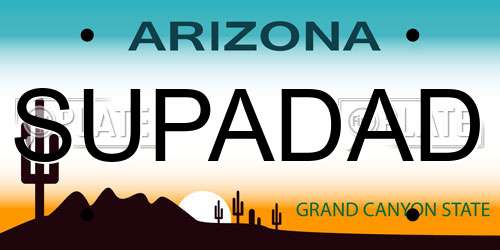 SUPADAD Arizona License Plate
