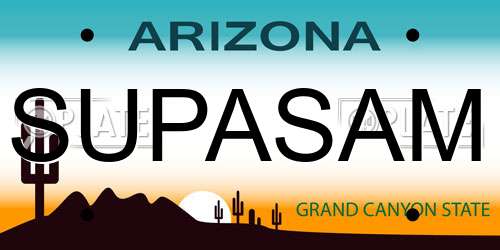 SUPASAM Arizona License Plate