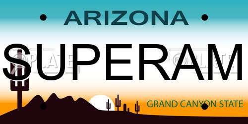 SUPERAM Arizona License Plate
