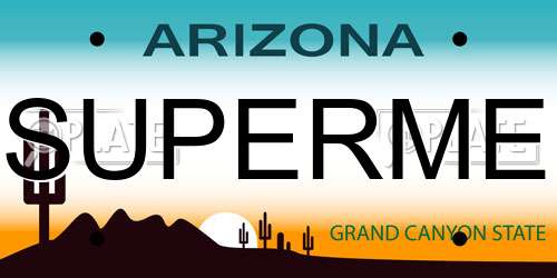 SUPERME Arizona License Plate