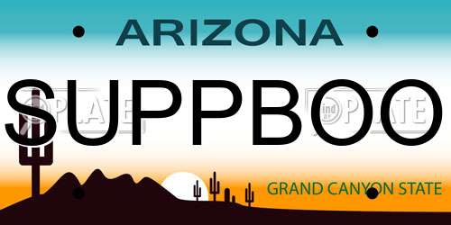 SUPPBOO Arizona License Plate