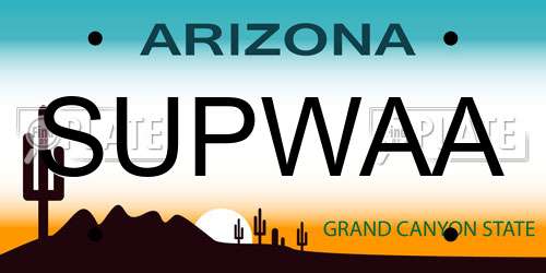 SUPWAA Arizona License Plate