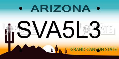 SVA5L3 Arizona License Plate