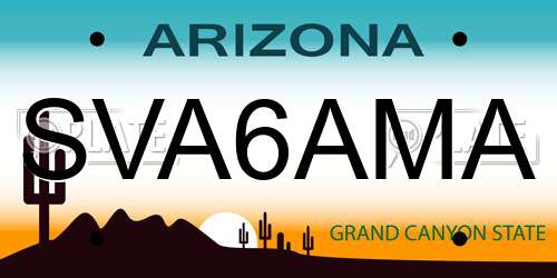 SVA6AMA Arizona License Plate