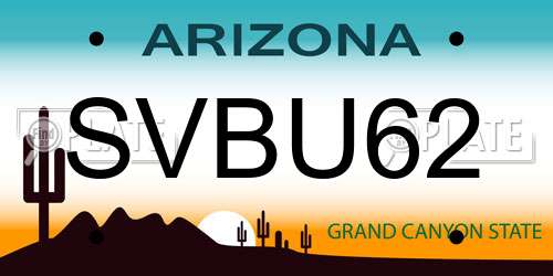 SVBU62 Arizona License Plate