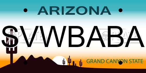 SVWBABA Arizona License Plate