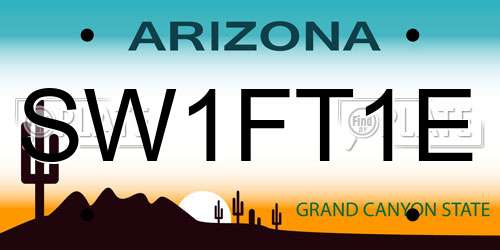 SW1FT1E Arizona License Plate