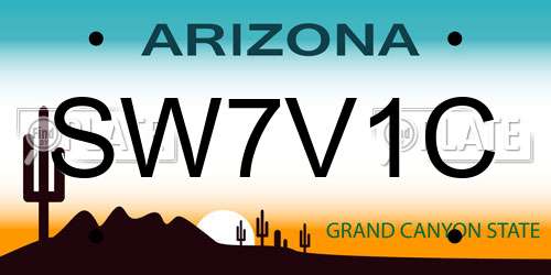 SW7V1C Arizona License Plate