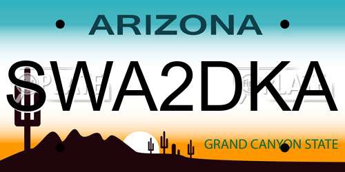 SWA2DKA Arizona License Plate