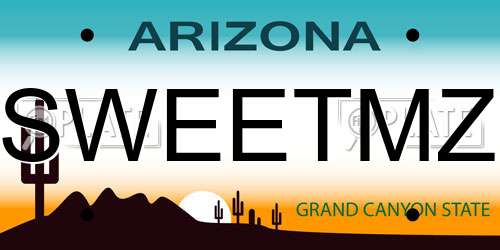 SWEETMZ Arizona License Plate