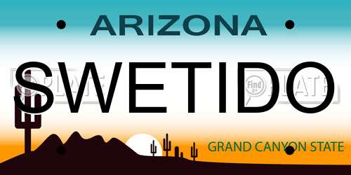 SWETIDO Arizona License Plate