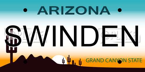 SWINDEN Arizona License Plate