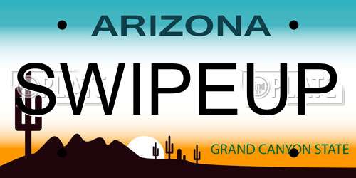 SWIPEUP Arizona License Plate