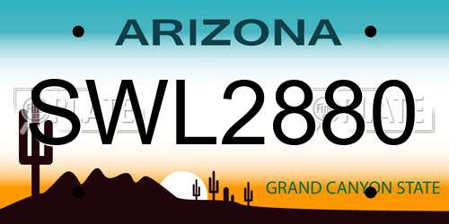 SWL2880 Arizona License Plate