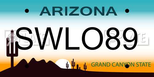 SWLO89 Arizona License Plate