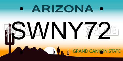 SWNY72 Arizona License Plate