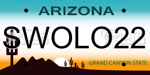 SWOLO22 Arizona License Plate