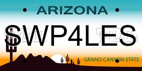 SWP4LES Arizona License Plate