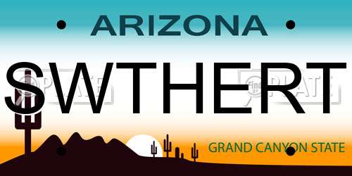SWTHERT Arizona License Plate