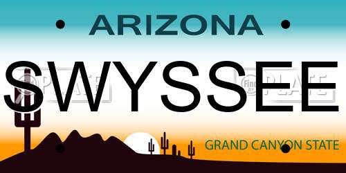 SWYSSEE Arizona License Plate