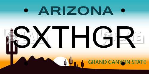 SXTHGR Arizona License Plate
