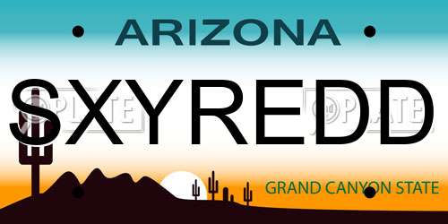 SXYREDD Arizona License Plate