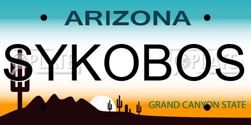 SYKOBOS Arizona License Plate
