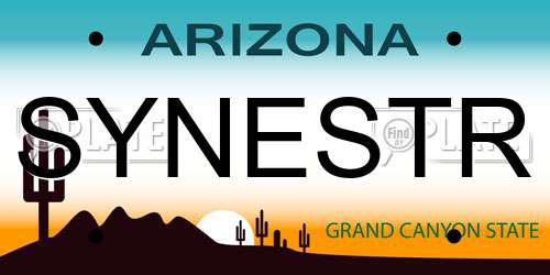 SYNESTR Arizona License Plate