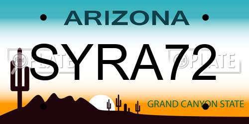 SYRA72 Arizona License Plate