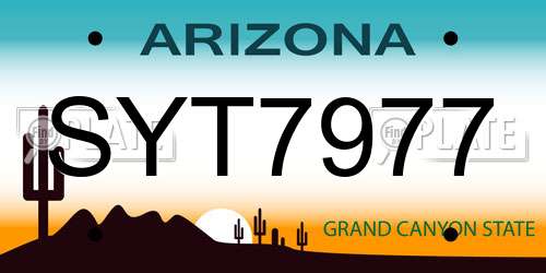 SYT7977 Arizona License Plate