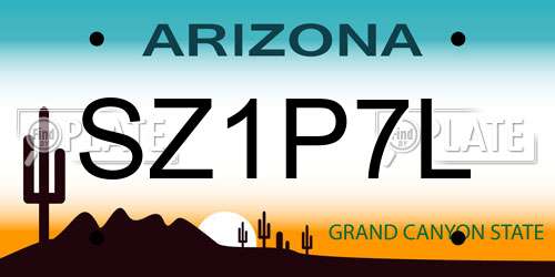 SZ1P7L Arizona License Plate