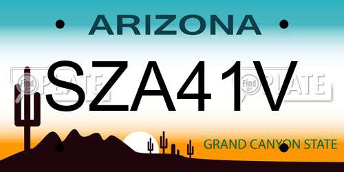 SZA41V Arizona License Plate