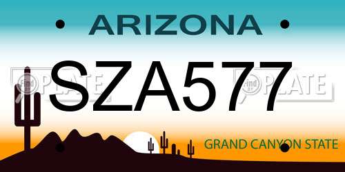 SZA577 Arizona License Plate