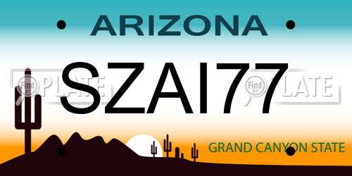 SZAI77 Arizona License Plate