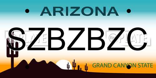 SZBZBZC Arizona License Plate