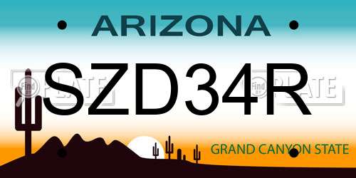 SZD34R Arizona License Plate