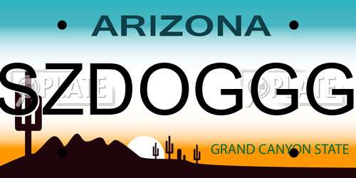 SZDOGGG Arizona License Plate