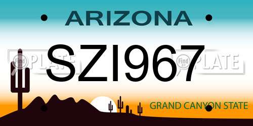 SZI967 Arizona License Plate