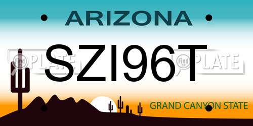 SZI96T Arizona License Plate