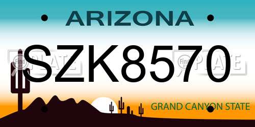SZK8570 Arizona License Plate