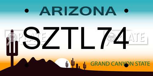 SZTL74 Arizona License Plate