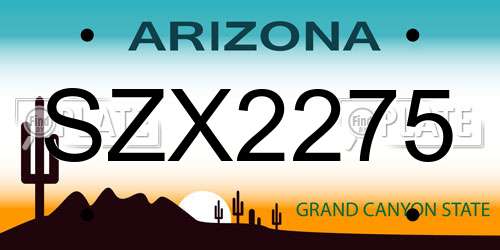 SZX2275 Arizona License Plate