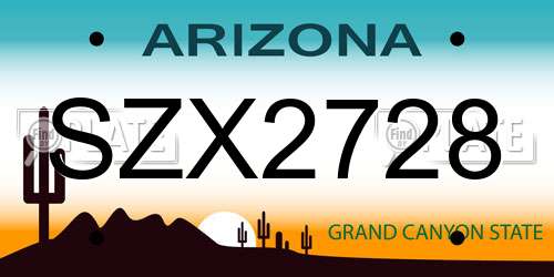 SZX2728 Arizona License Plate