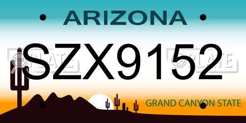 SZX9152 Arizona License Plate
