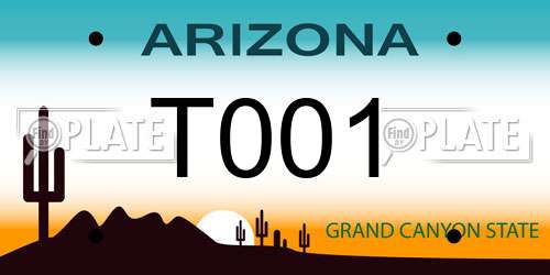 T001 Arizona License Plate