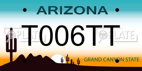 T006TT Arizona License Plate