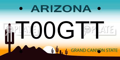 T00GTT Arizona License Plate
